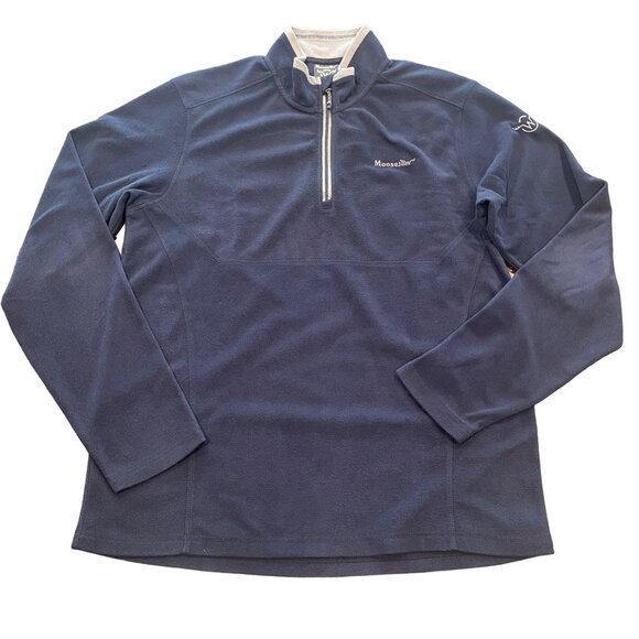 Moosejaw Men's Sz M Navy Blue Fleece 1/4 Zip Pullover Lightweight Minimalist - Picture 1 of 9